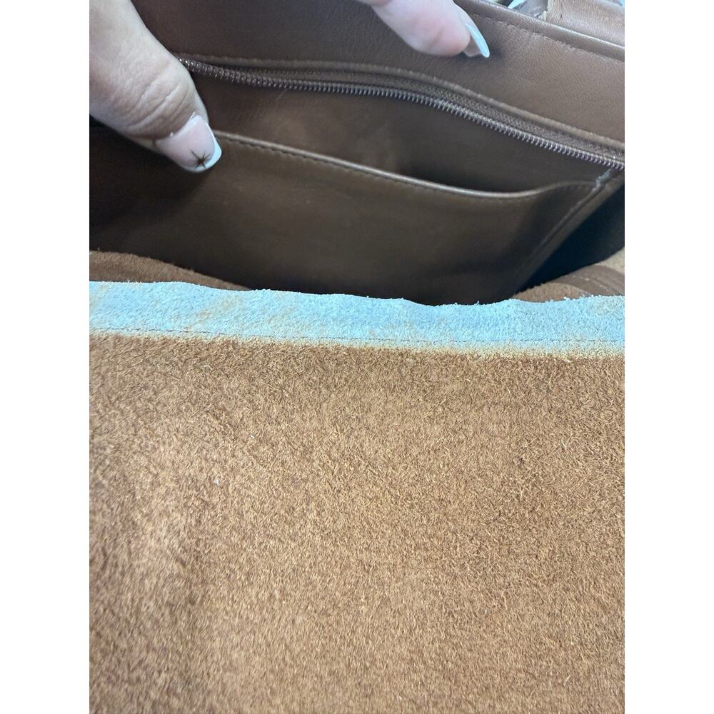 Vintage COACH Brown Leather Waverly Tote Bag Zip Closure 4133 90s USA 12.5x9 - Picture 14 of 16
